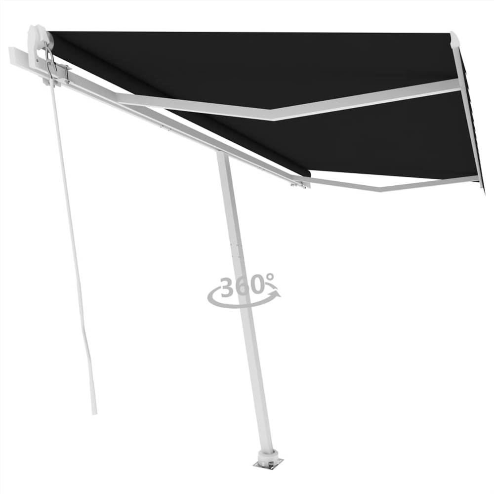 Freestanding Manual Retractable Awning 400x350 cm Anthracite