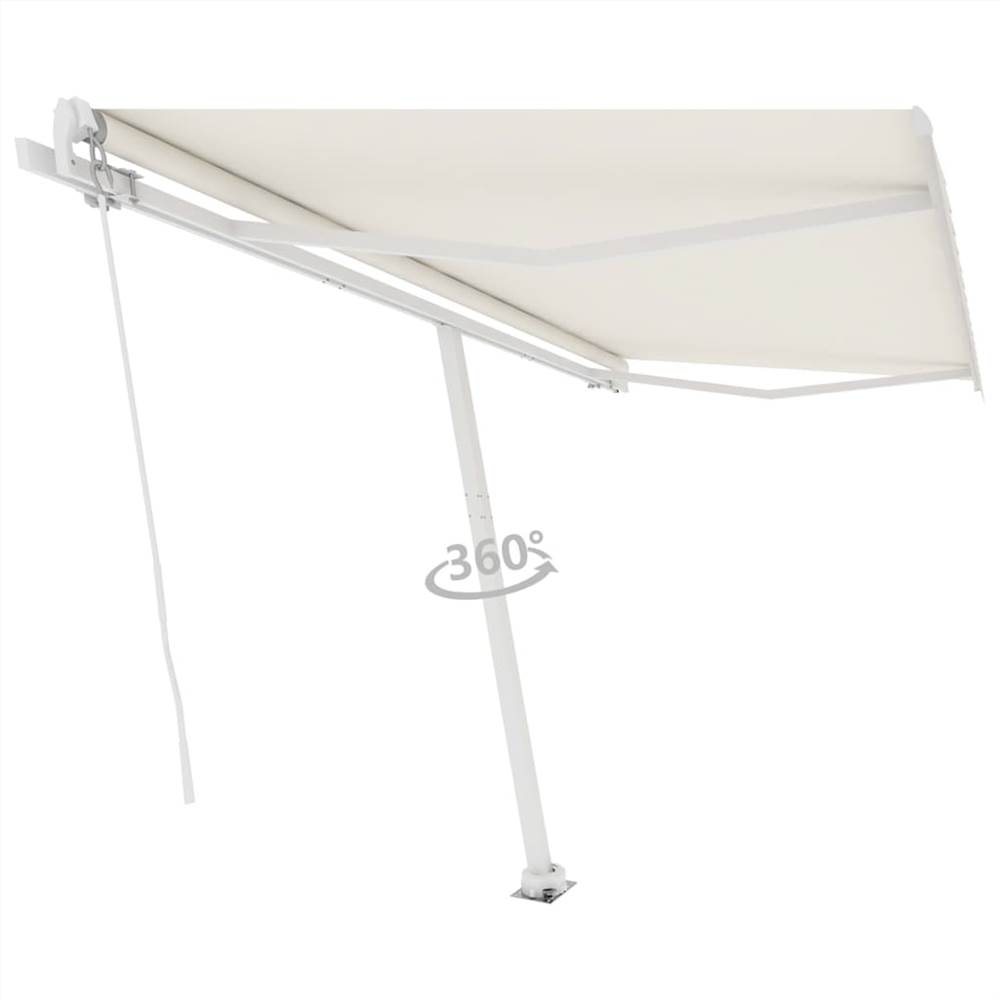 

Freestanding Manual Retractable Awning 450x300 cm Cream