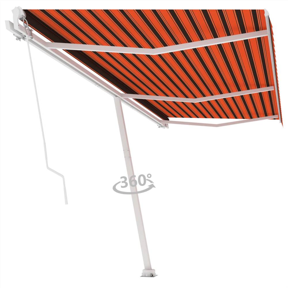 Freestanding Manual Retractable Awning 600x300 cm Orange/Brown