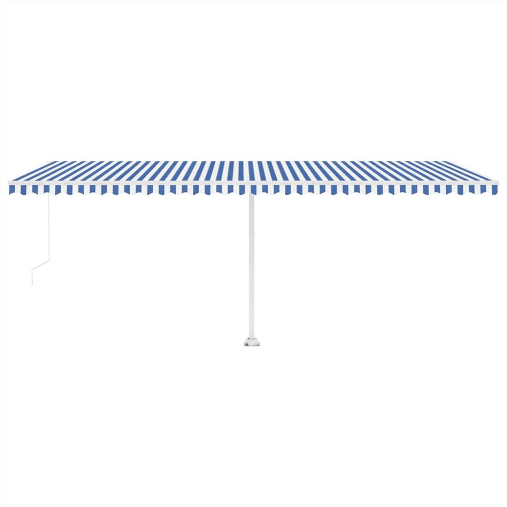 Freestanding Manual Retractable Awning 600x350 cm Blue/White