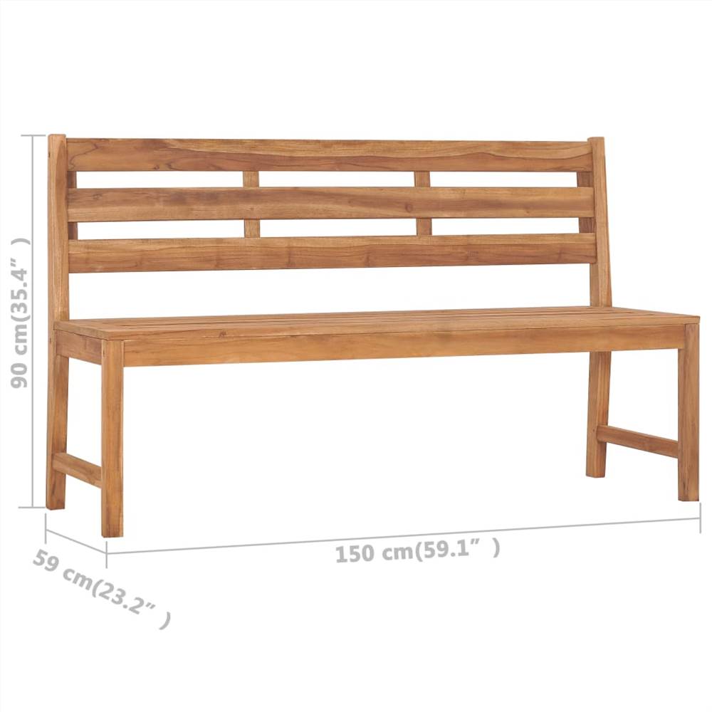 Garden Bench 150 cm Solid Teak Wood