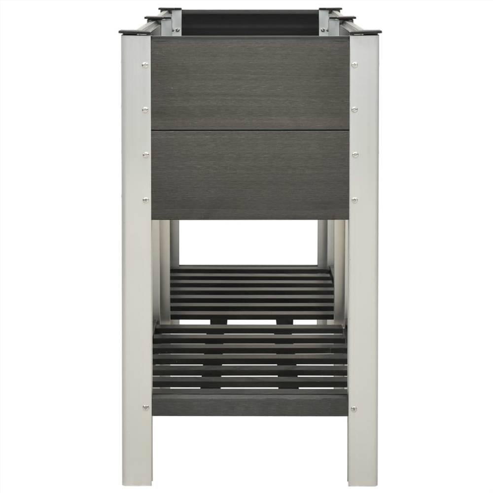 Garden Raised Bed with Shelf 150x50x90 cm WPC Grey