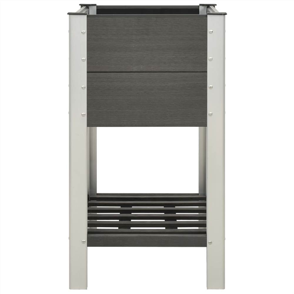 Garden Raised Bed with Shelf 75x50x90 cm WPC Grey