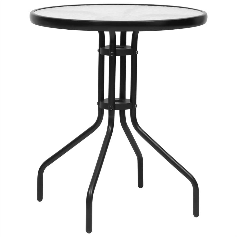 Garden Table Black Ø60x70 cm Steel
