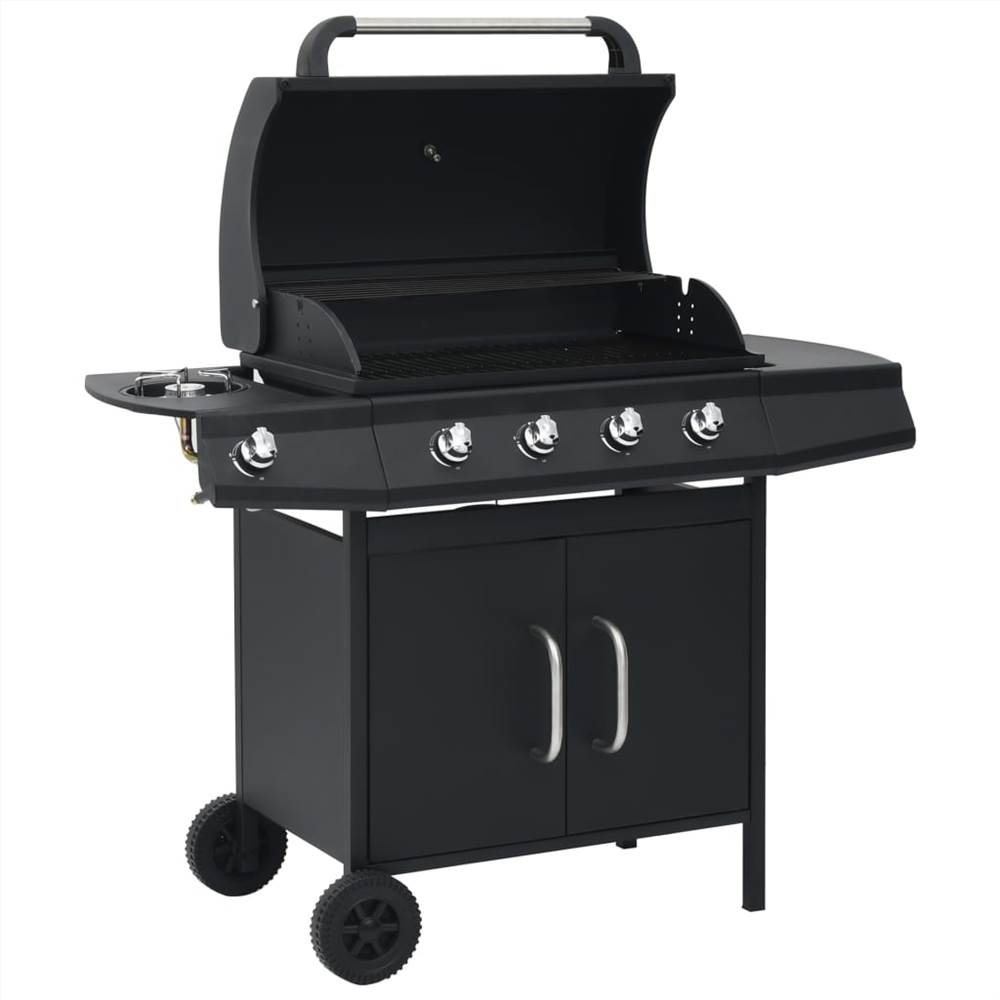 

Gas Barbecue Grill 4+1 Cooking Zone Black