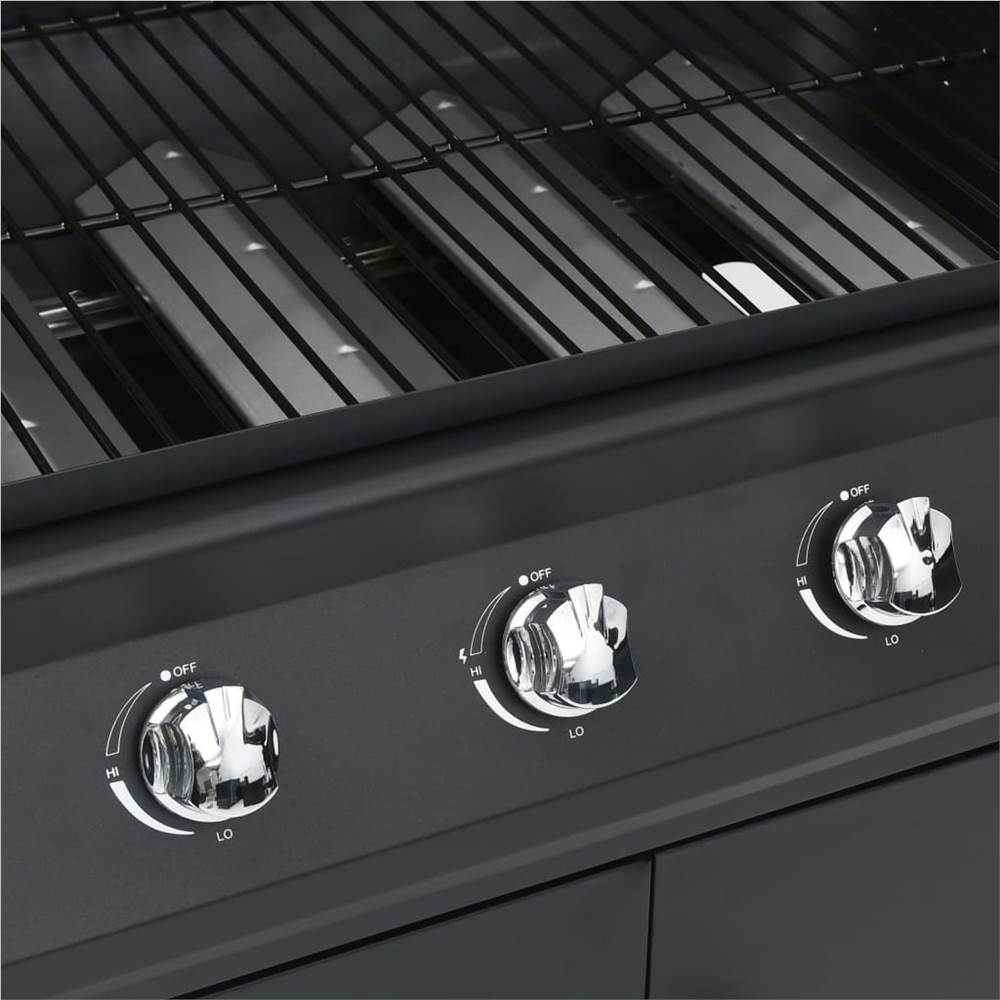 Gas Barbecue Grill 4+1 Cooking Zone Black