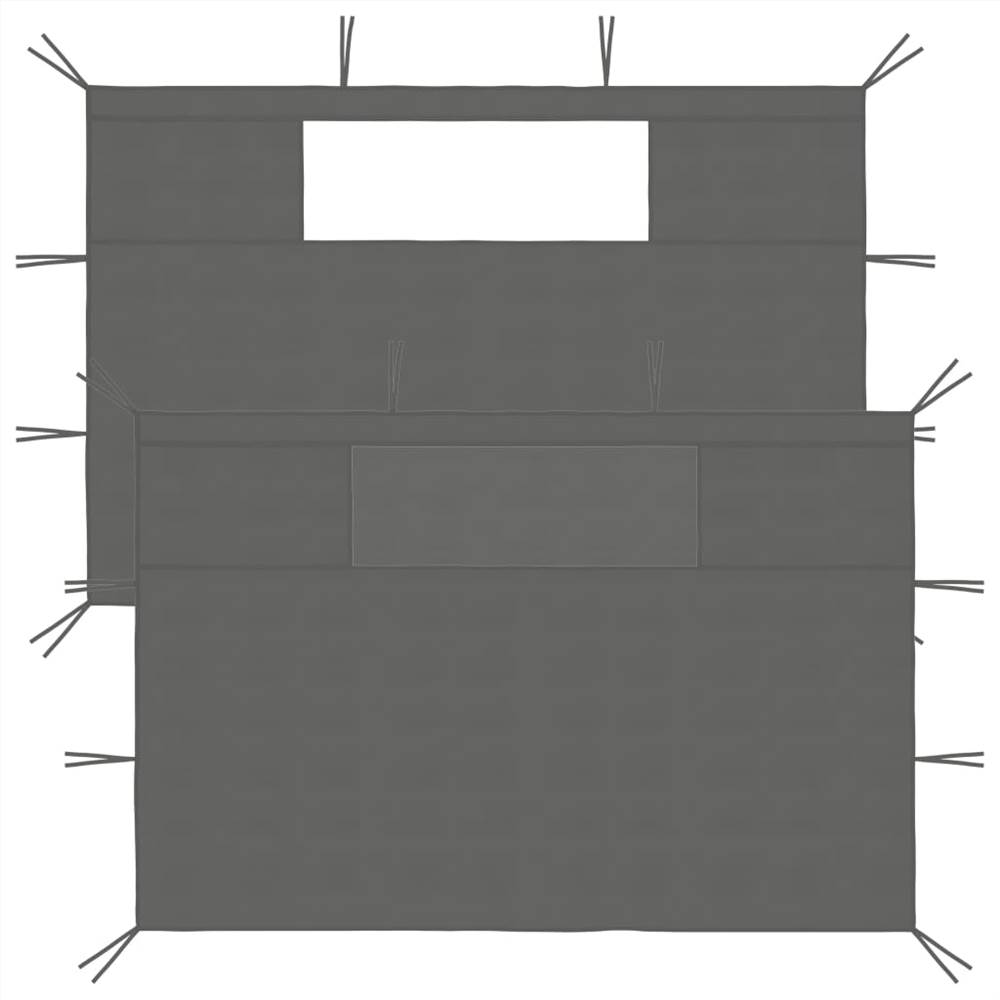 

Gazebo Sidewalls with Windows 2 pcs Anthracite