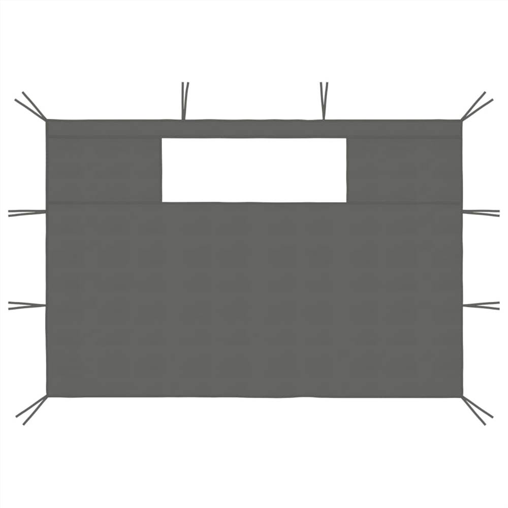 Gazebo Sidewalls with Windows 2 pcs Anthracite