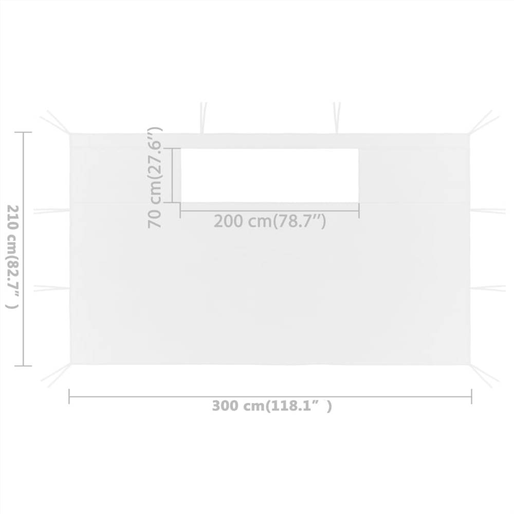 Gazebo Sidewalls with Windows 2 pcs White