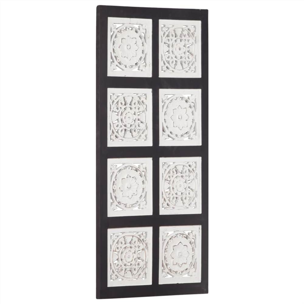 Hand-Carved Wall Panel MDF 40x80x1.5 cm Black and White