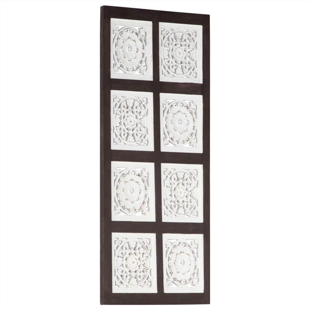 Hand-Carved Wall Panel MDF 40x80x1.5 cm Brown and White