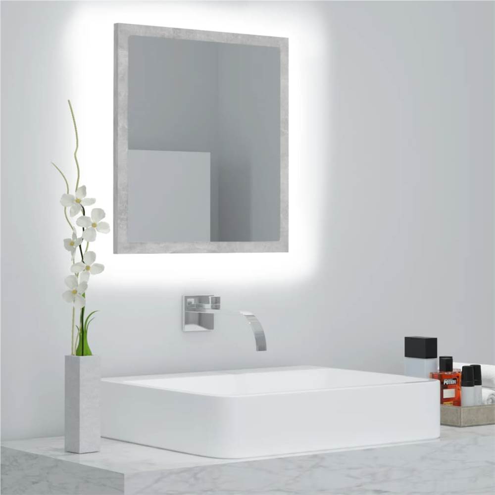 

LED Bathroom Mirror Concrete Grey 40x8.5x37 cm Chipboard