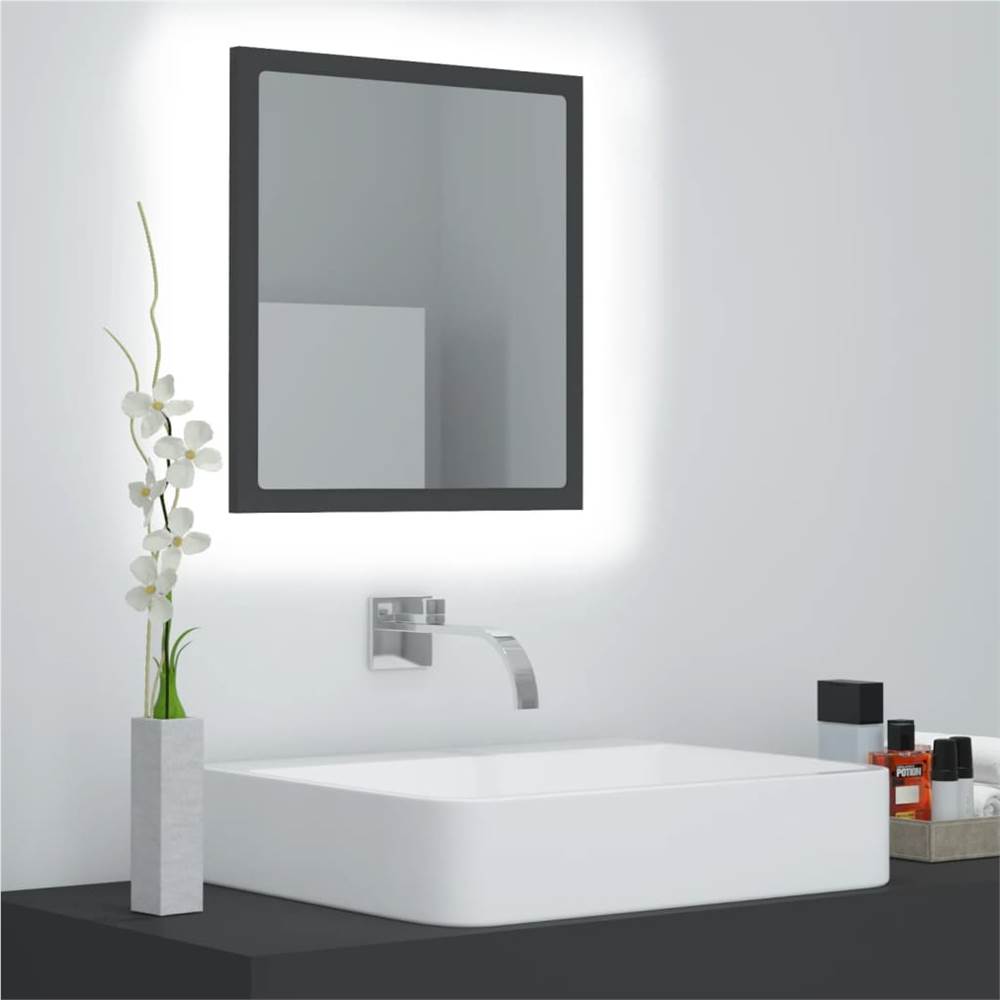 

LED Bathroom Mirror Grey 40x8.5x37 cm Chipboard