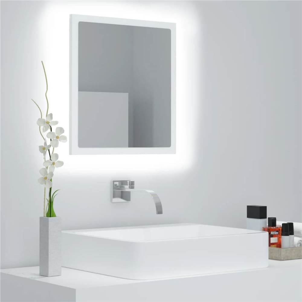 

LED Bathroom Mirror White 40x8.5x37 cm Chipboard