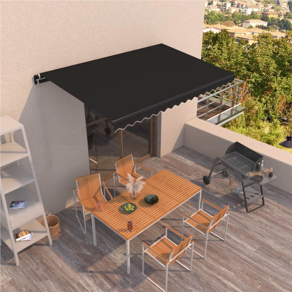 Manual Retractable Awning 400x350 cm Anthracite