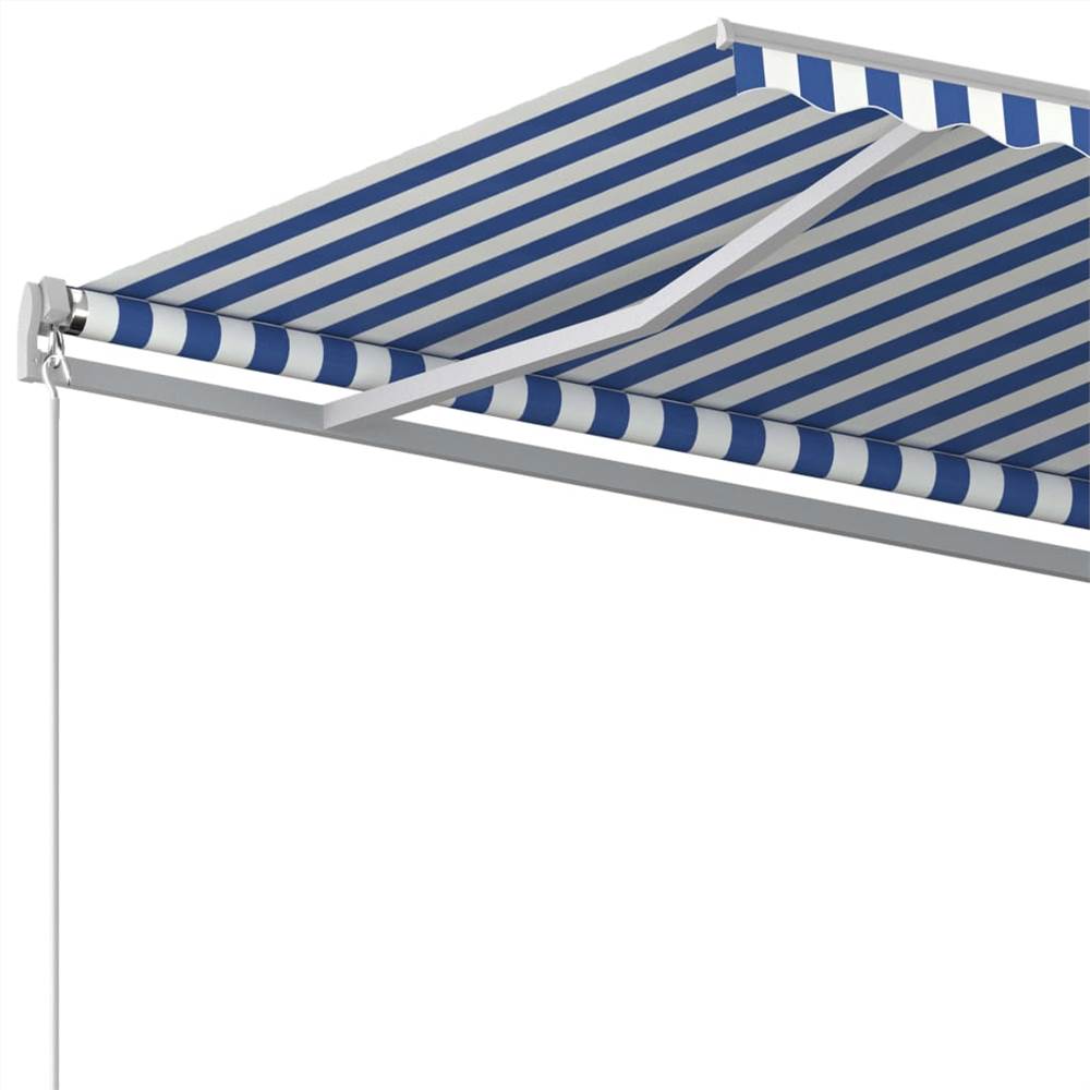 Manual Retractable Awning 400x350 cm Blue and White