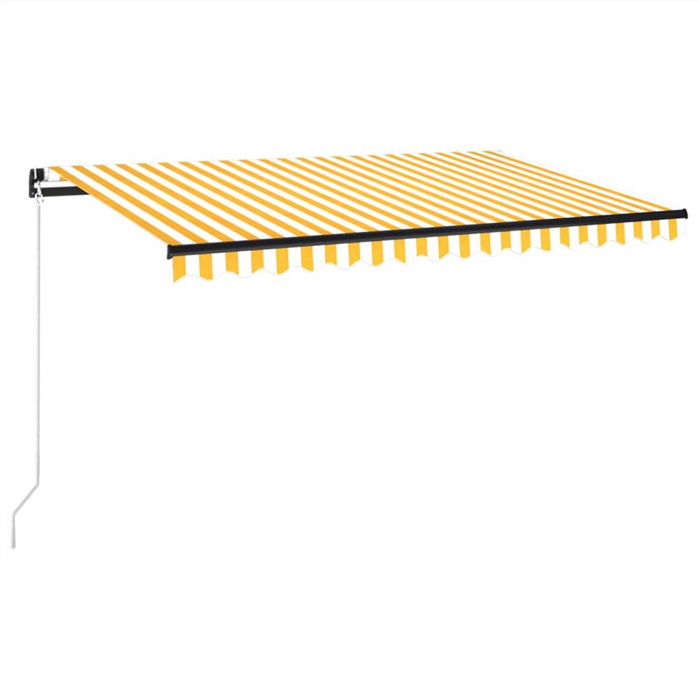 Manual Retractable Awning 400x350 cm Yellow and White