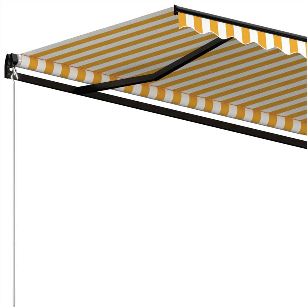 Manual Retractable Awning 400x350 cm Yellow and White