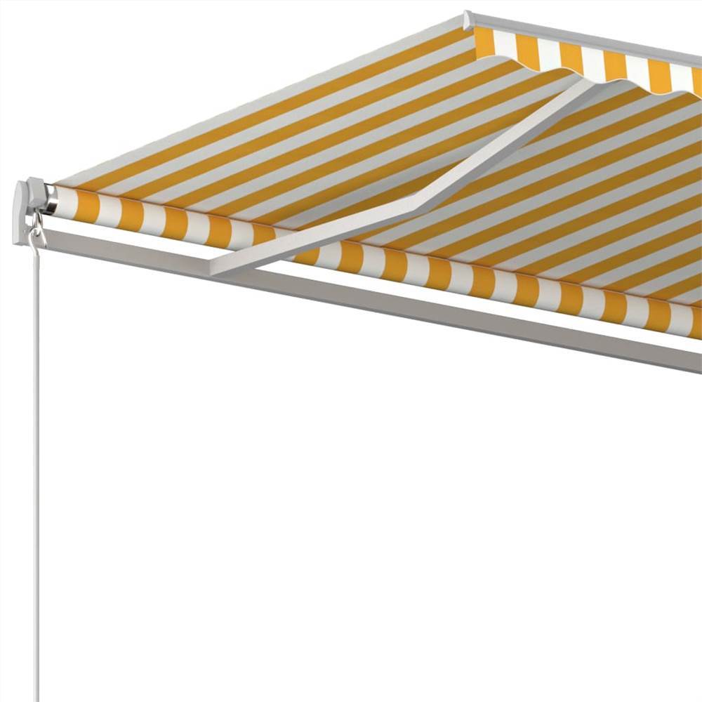 Manual Retractable Awning 500x350 cm Yellow and White