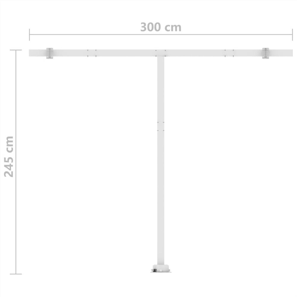 Manual Retractable Awning with LED 300x250 cm Anthracite