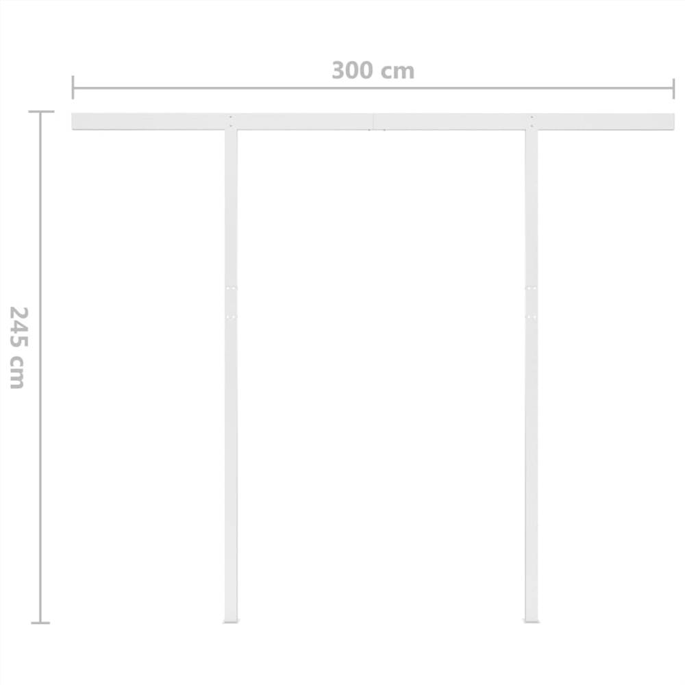 Manual Retractable Awning with LED 3x2.5 m Orange and Brown