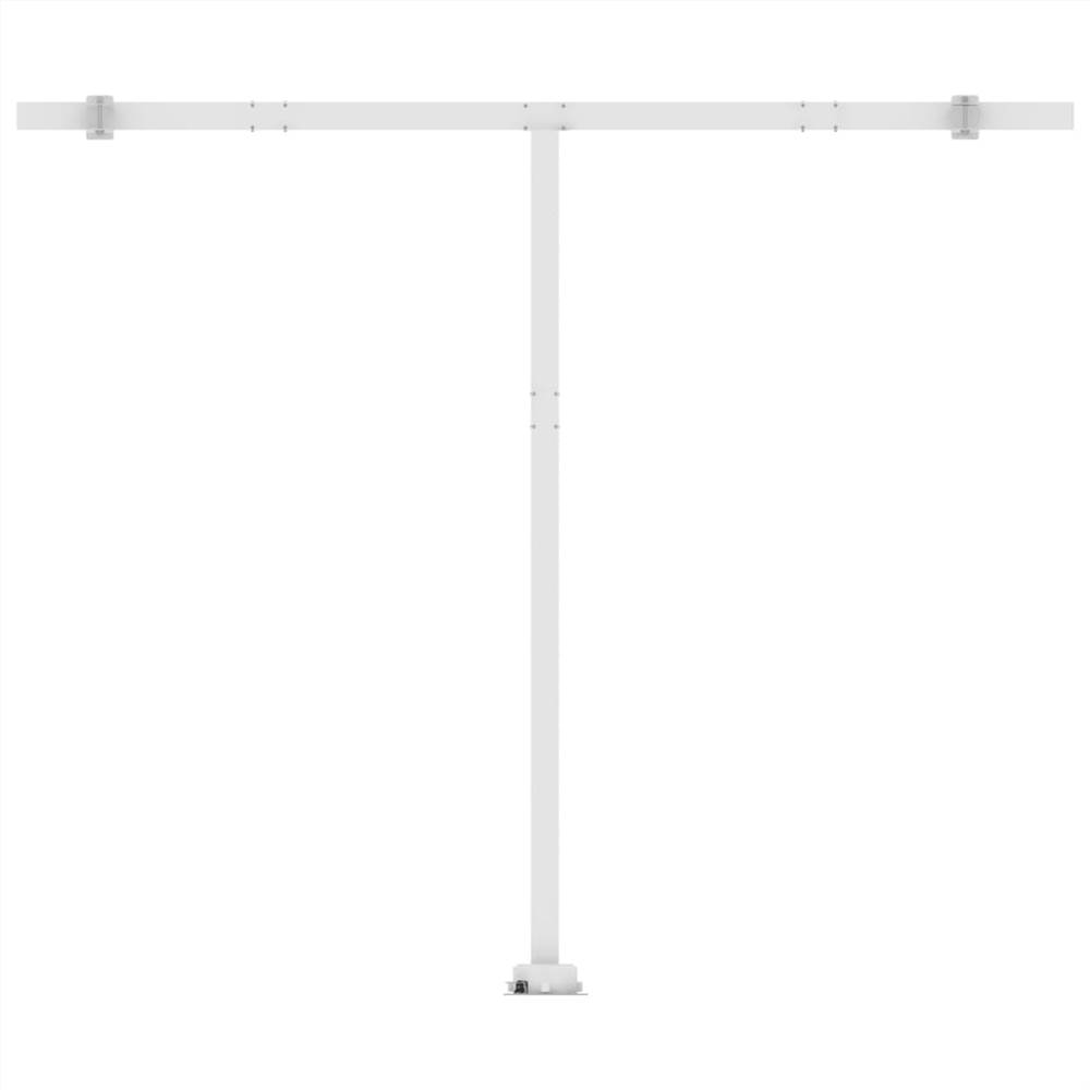 Manual Retractable Awning with LED 400x300 cm Yellow and White