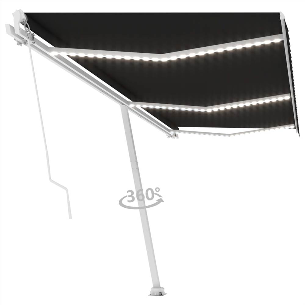 

Manual Retractable Awning with LED 600x350 cm Anthracite