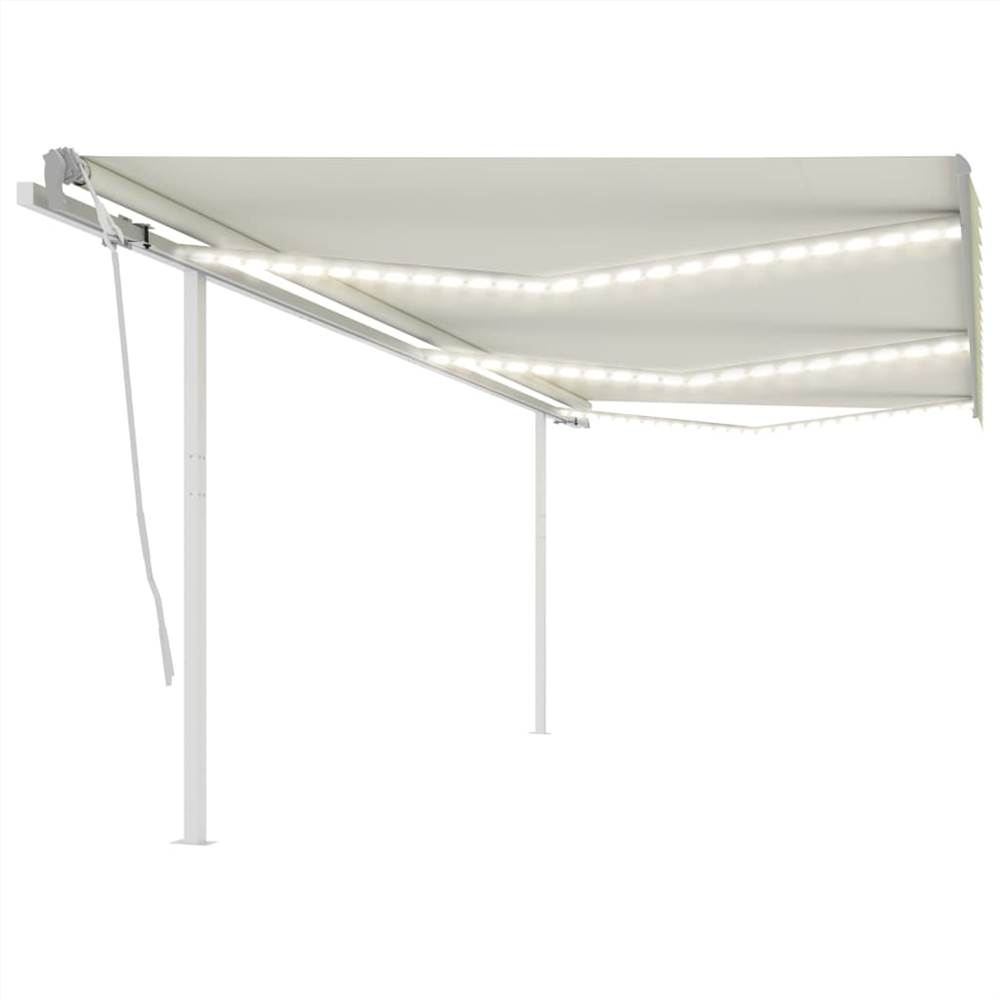 

Manual Retractable Awning with LED 6x3.5 m Cream