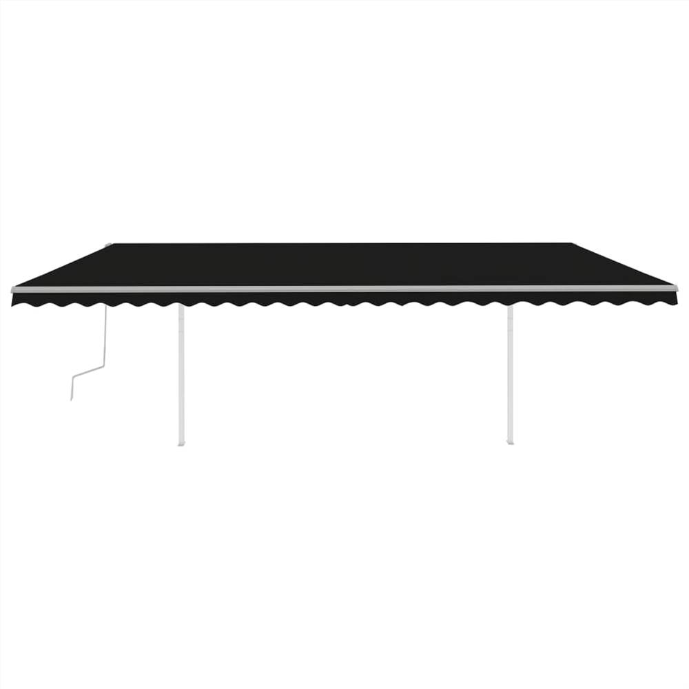 Manual Retractable Awning With LED 6x3 M Anthracite