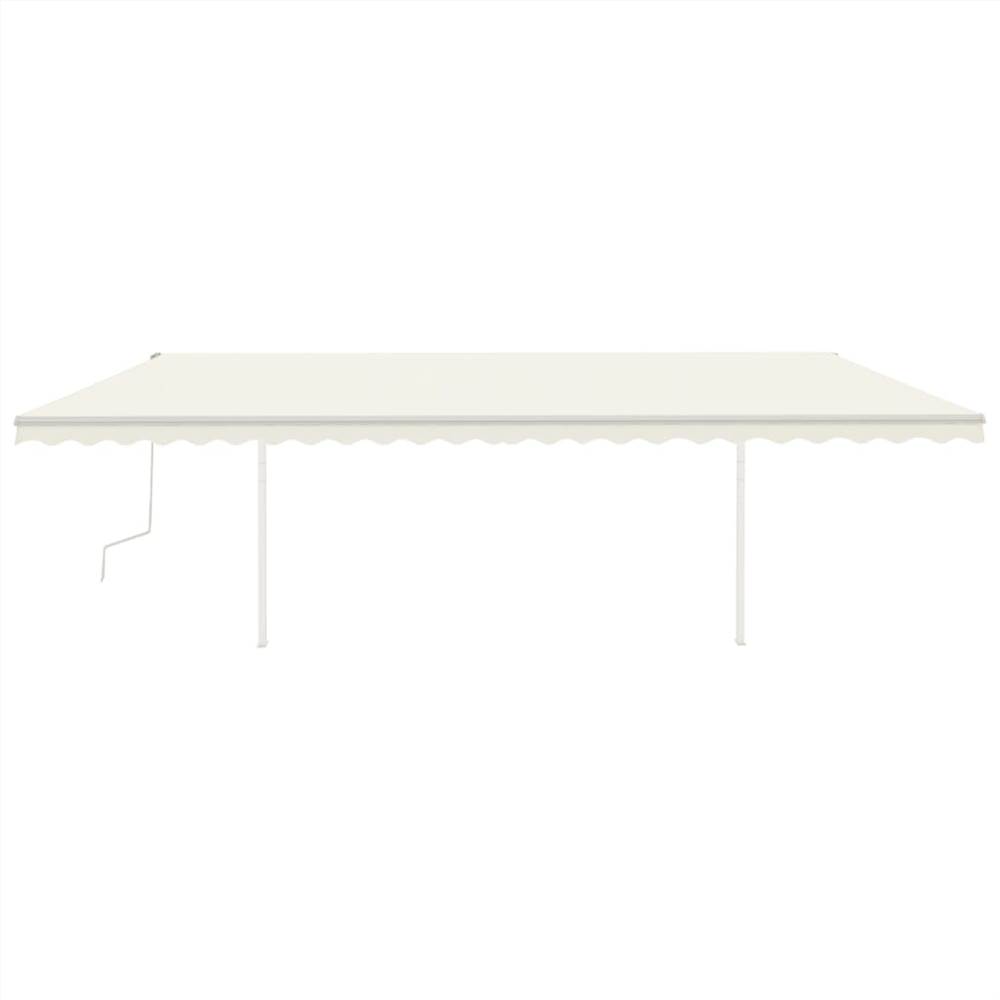 Manual Retractable Awning with Posts 6x3 m Cream