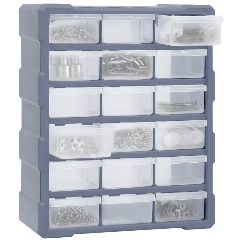Multi-drawer Organiser with 18 Middle Drawers 38x16x47 cm