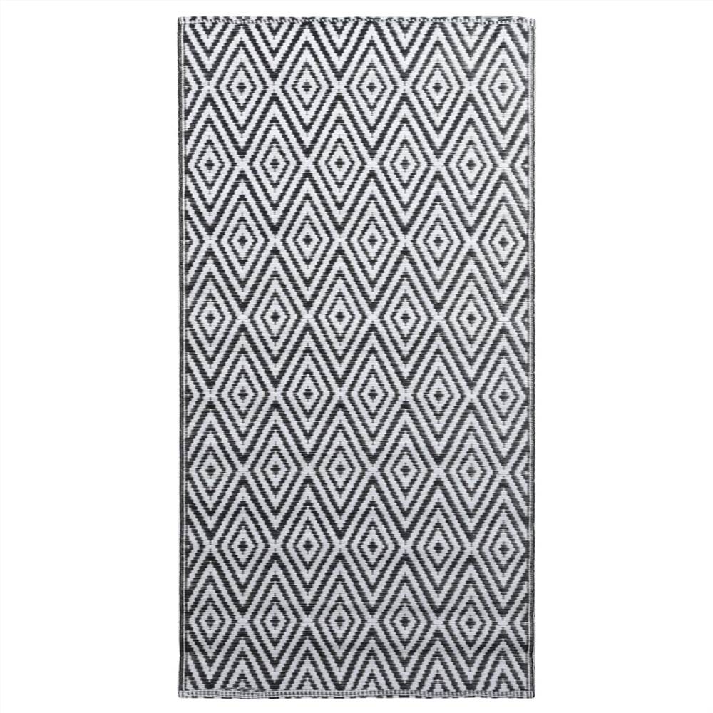 Outdoor Carpet White and Black 120x180 cm PP