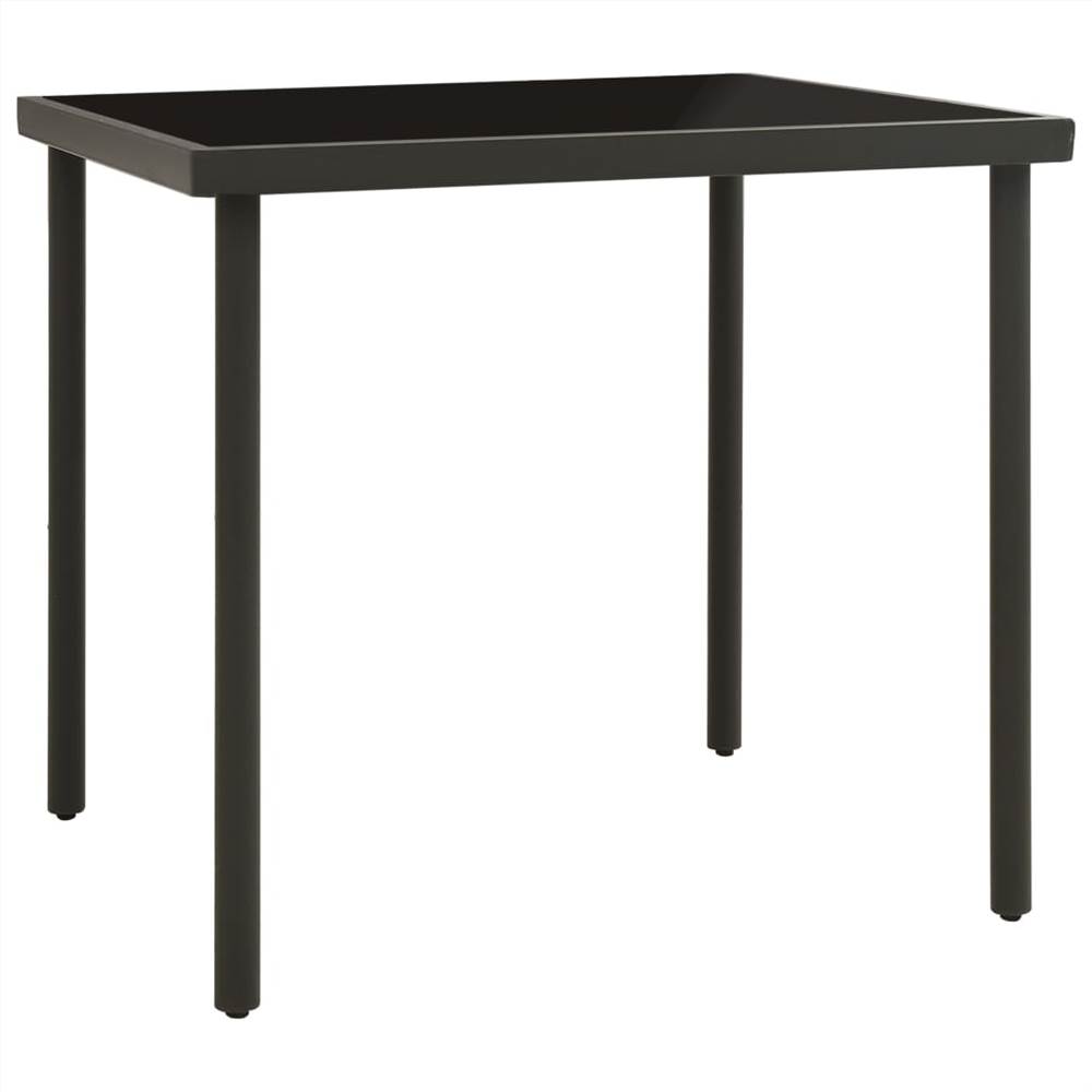 

Outdoor Dining Table Anthracite 80x80x72 cm Glass and Steel