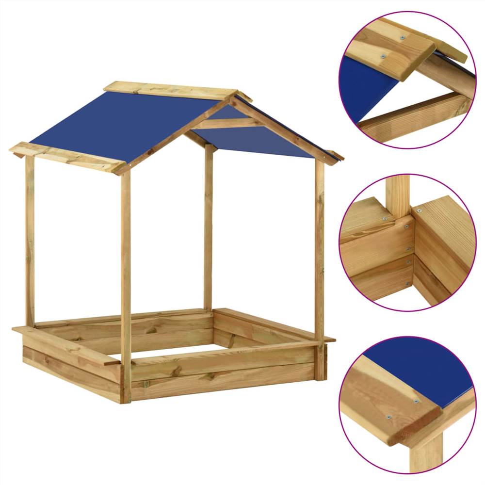 Outdoor Playhouse with Sandpit 128x120x145 cm Pinewood