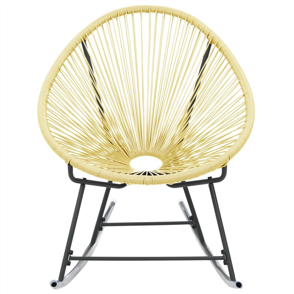 Outdoor Rocking Moon Chair Poly Rattan Beige