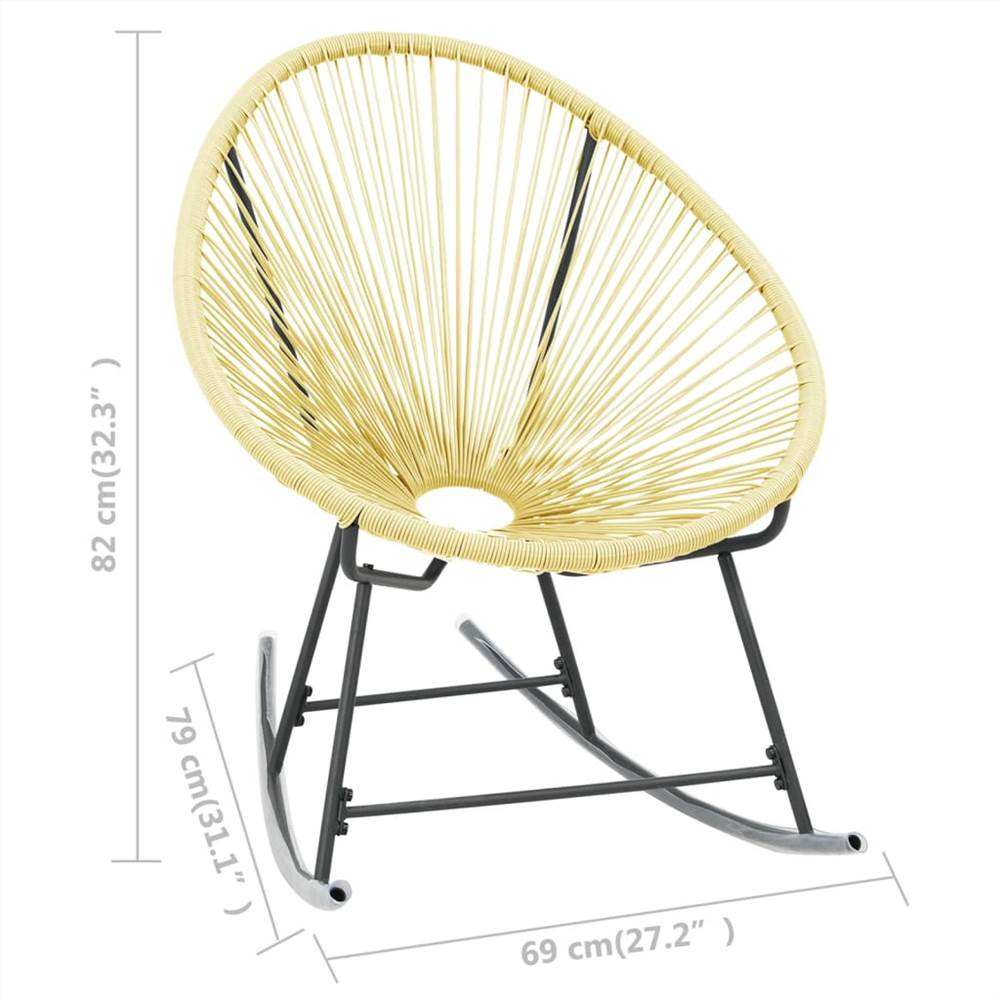 Outdoor Rocking Moon Chair Poly Rattan Beige