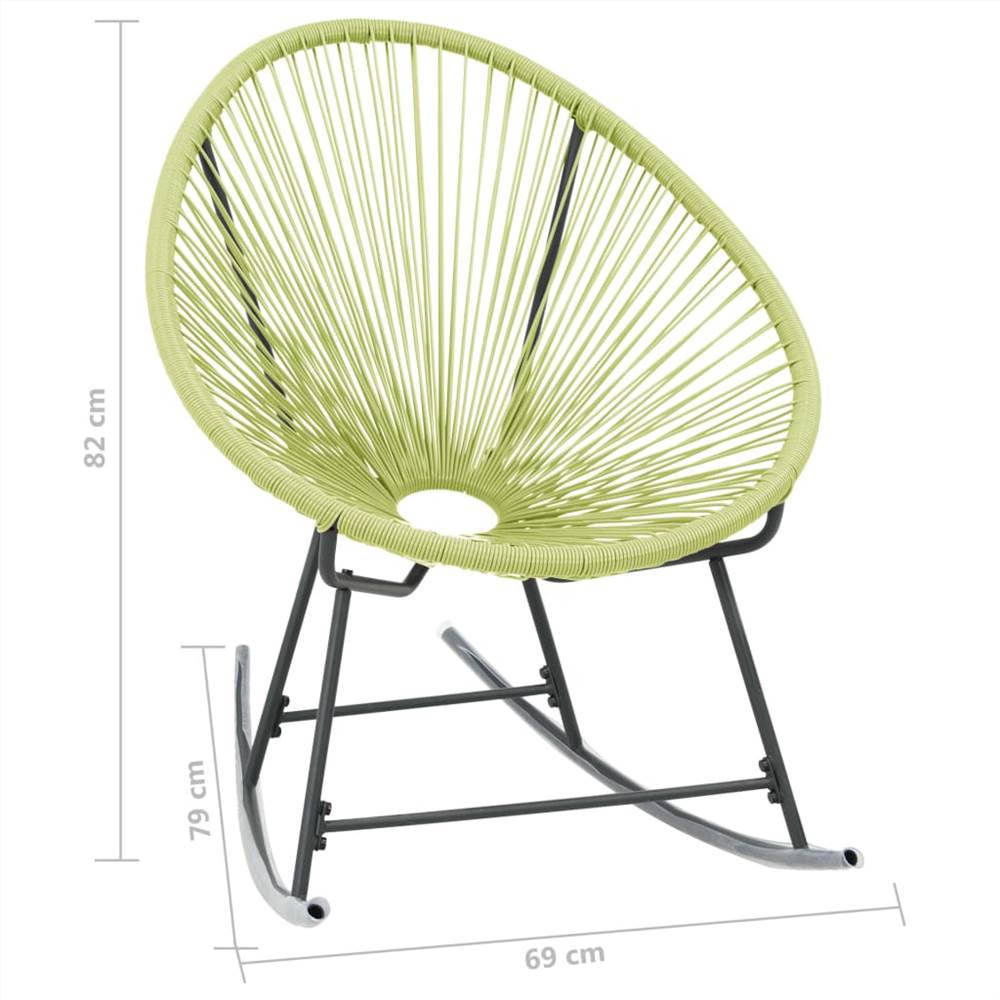 Outdoor Rocking Moon Chair Poly Rattan Green