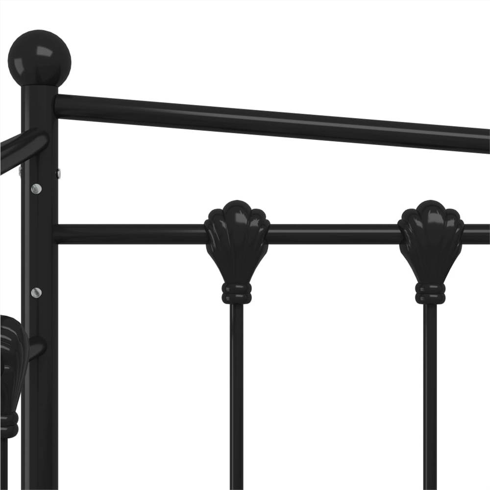 Pull-out Sofa Bed Frame Black Metal 90x200 cm