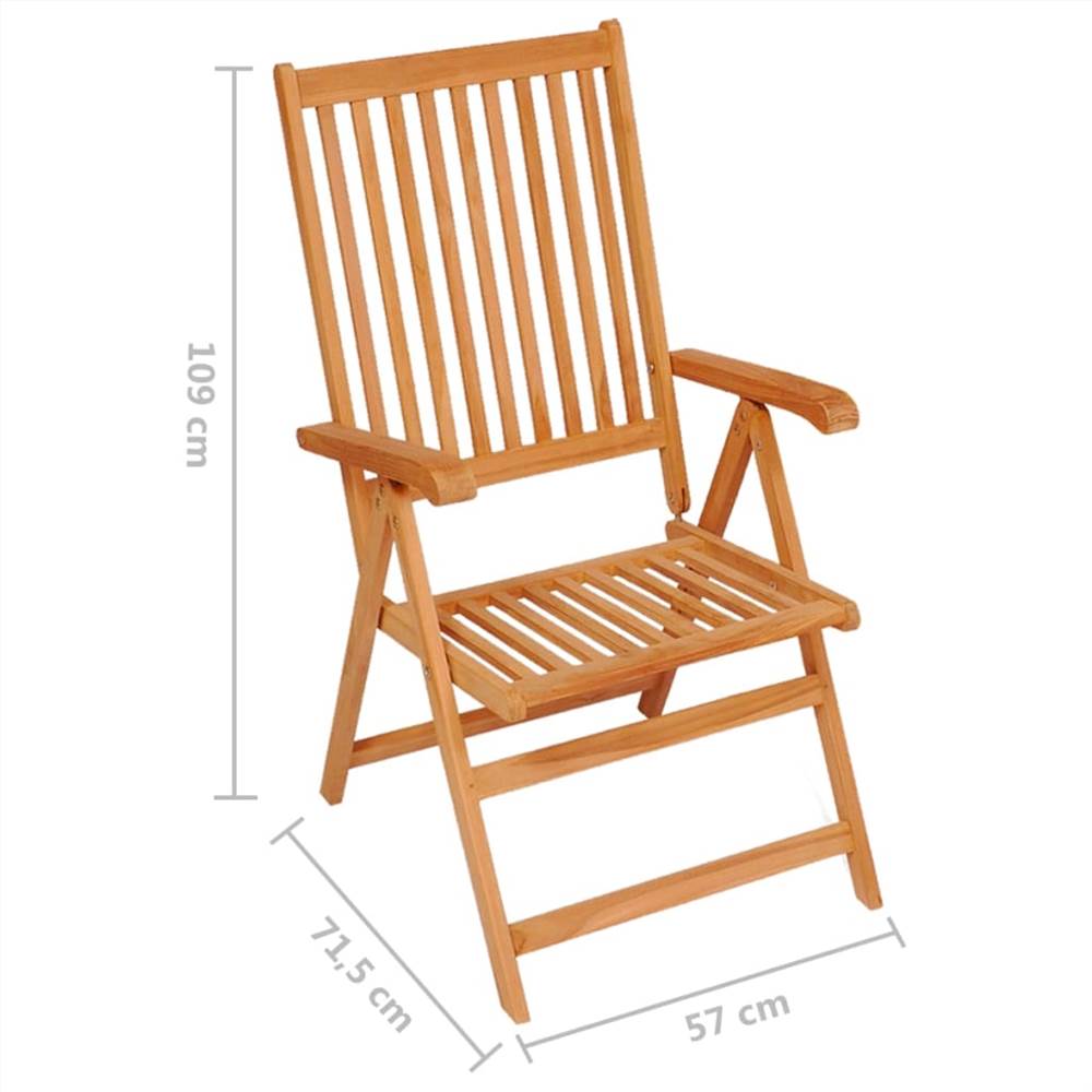 Reclining Garden Chairs 8 pcs Solid Teak Wood