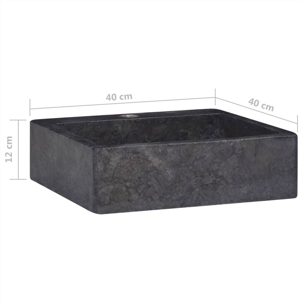 Sink Black 40x40x12 cm Marble