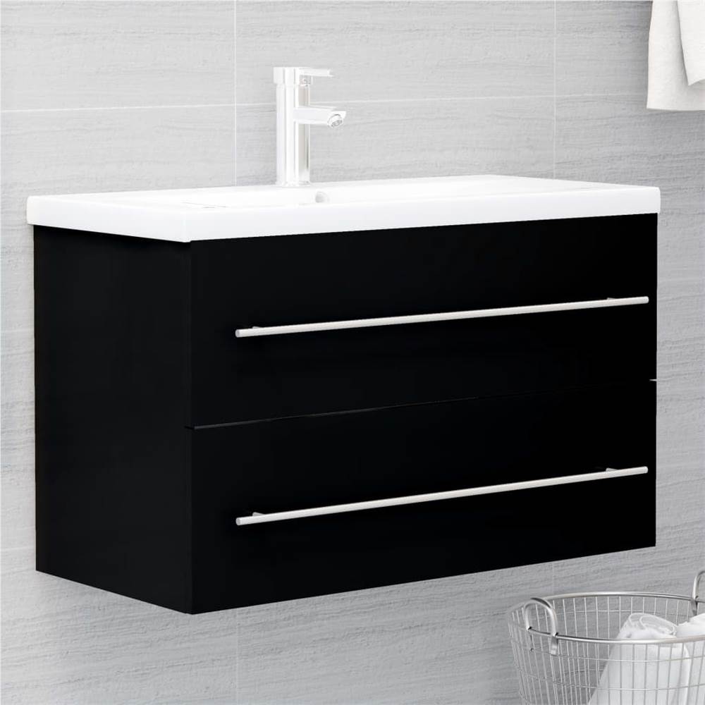 

Sink Cabinet Black 80x38.5x48 cm Chipboard