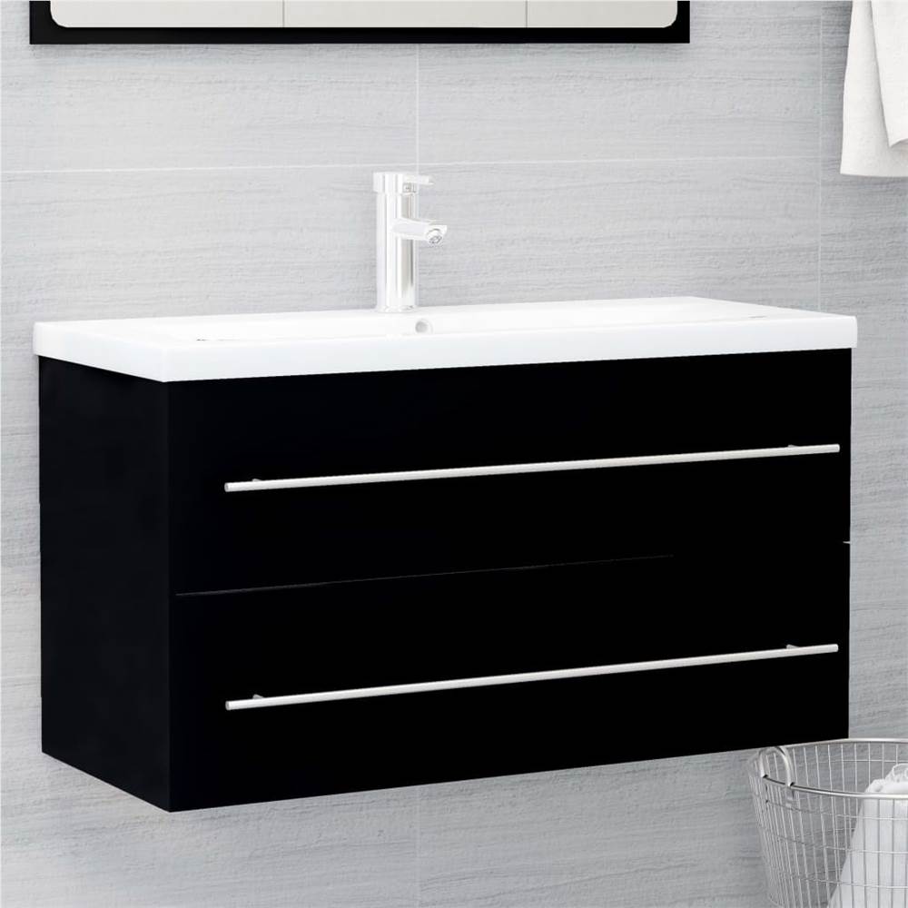 

Sink Cabinet Black 90x38.5x48 cm Chipboard