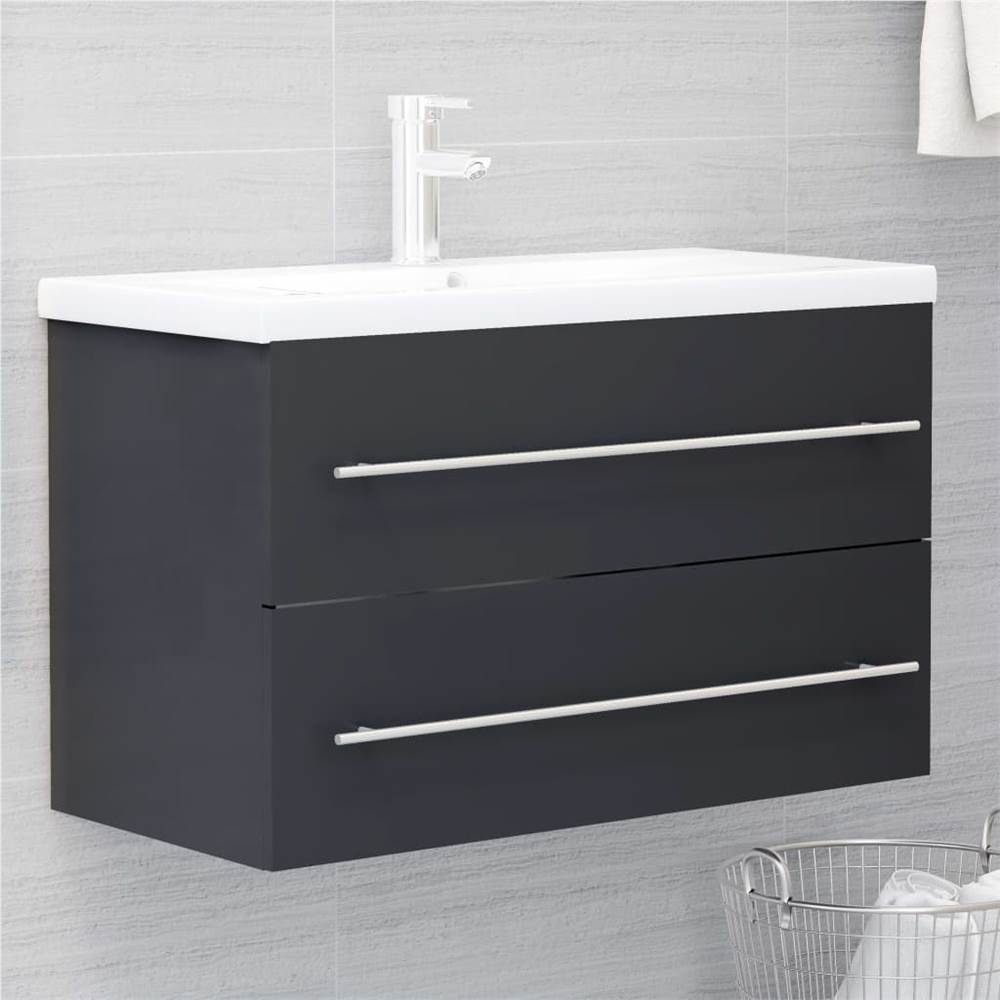 

Sink Cabinet Grey 80x38.5x48 cm Chipboard