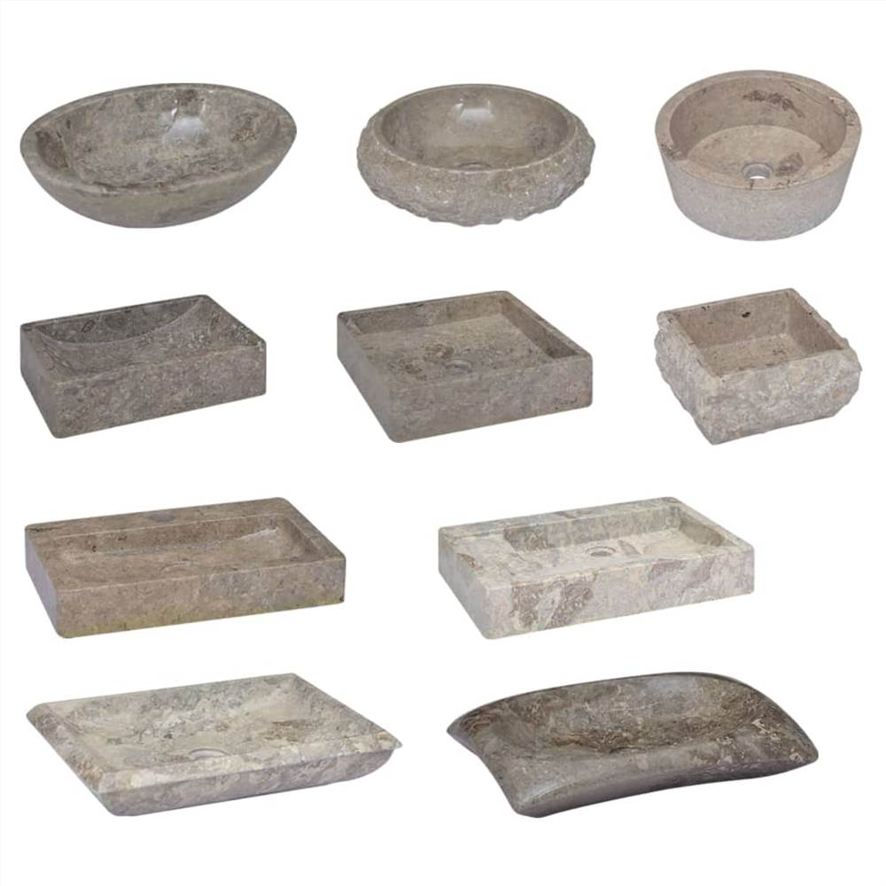Sink Grey 58x39x10 cm Marble