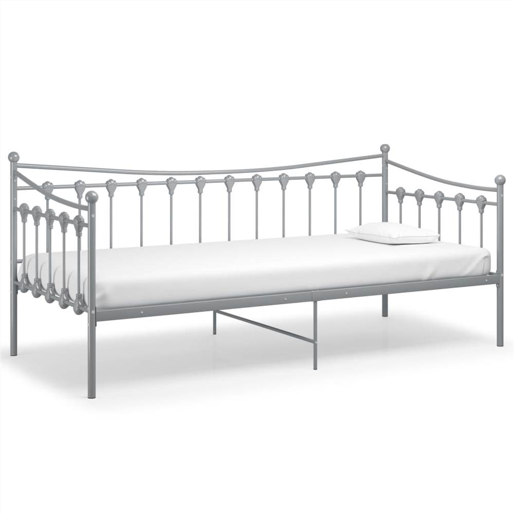 Sofa Bed Frame Grey Metal 90x200 cm