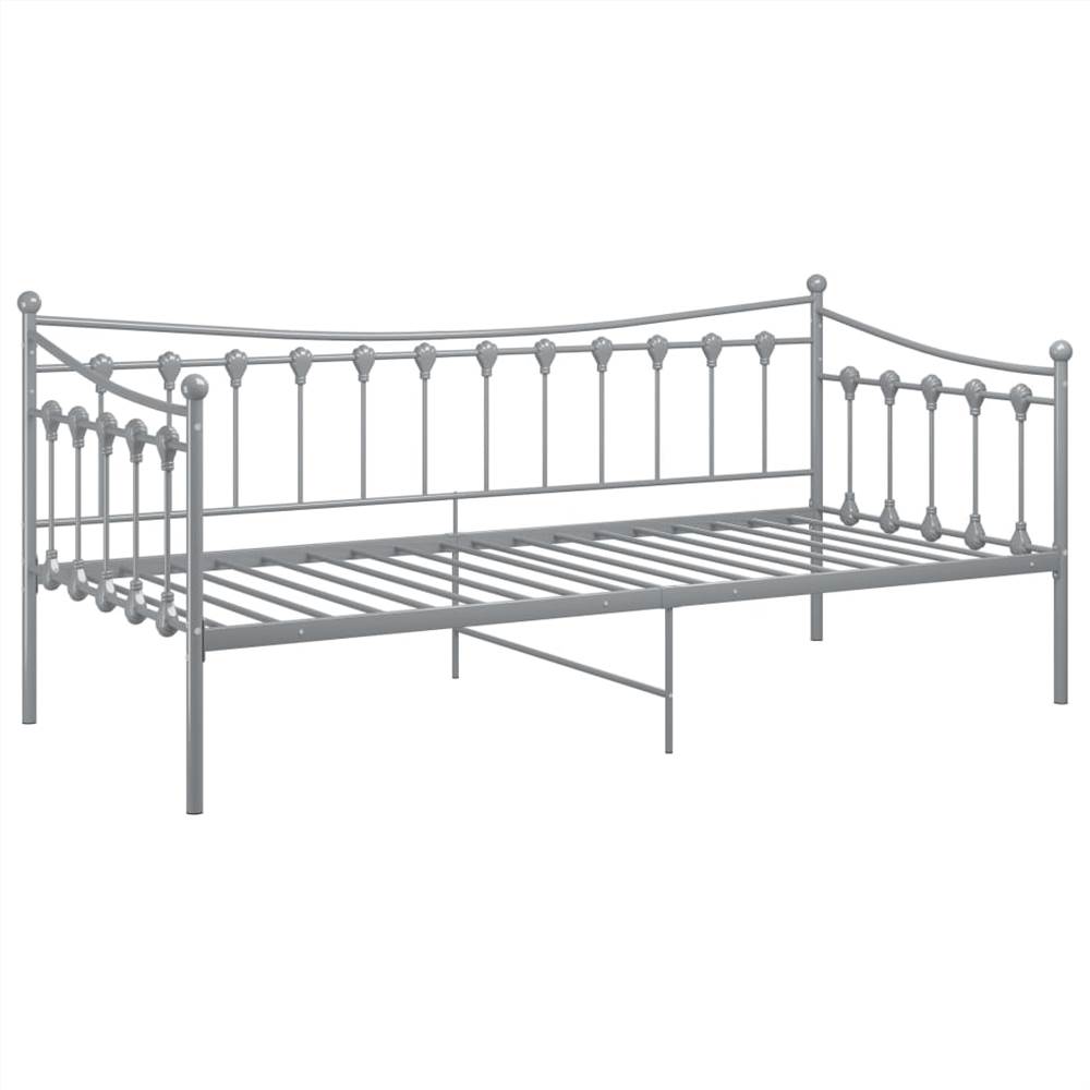 Sofa Bed Frame Grey Metal 90x200 cm