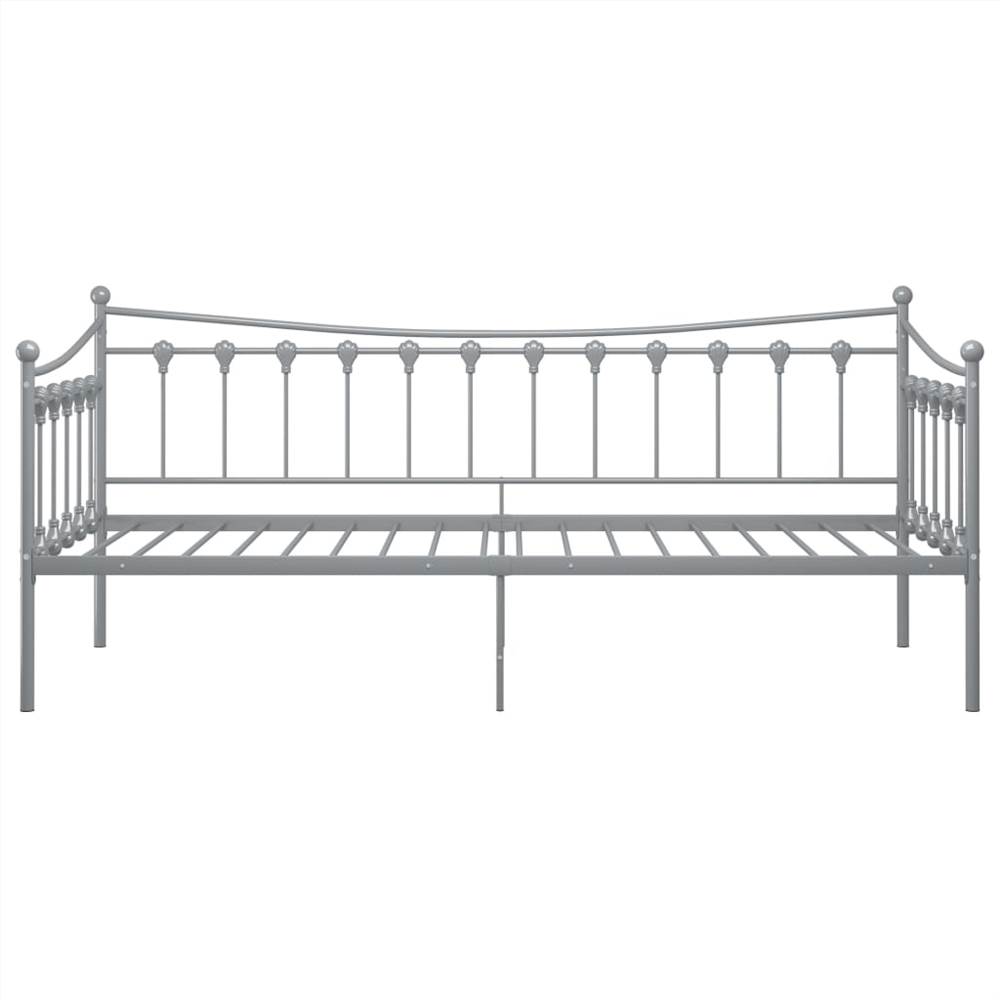 Sofa Bed Frame Grey Metal 90x200 cm