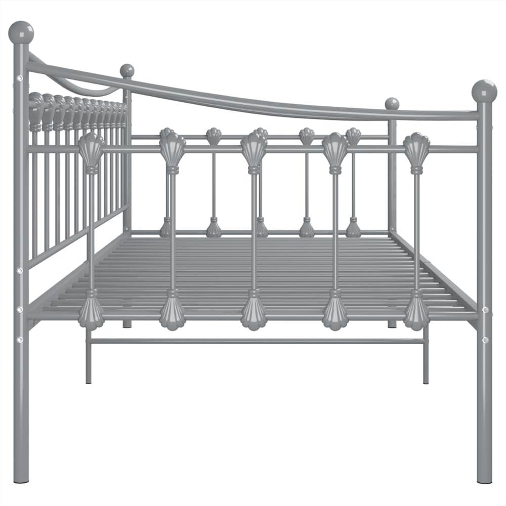 Sofa Bed Frame Grey Metal 90x200 cm