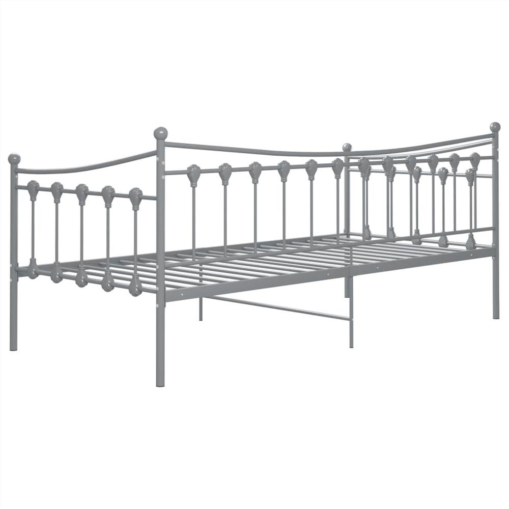 Sofa Bed Frame Grey Metal 90x200 cm