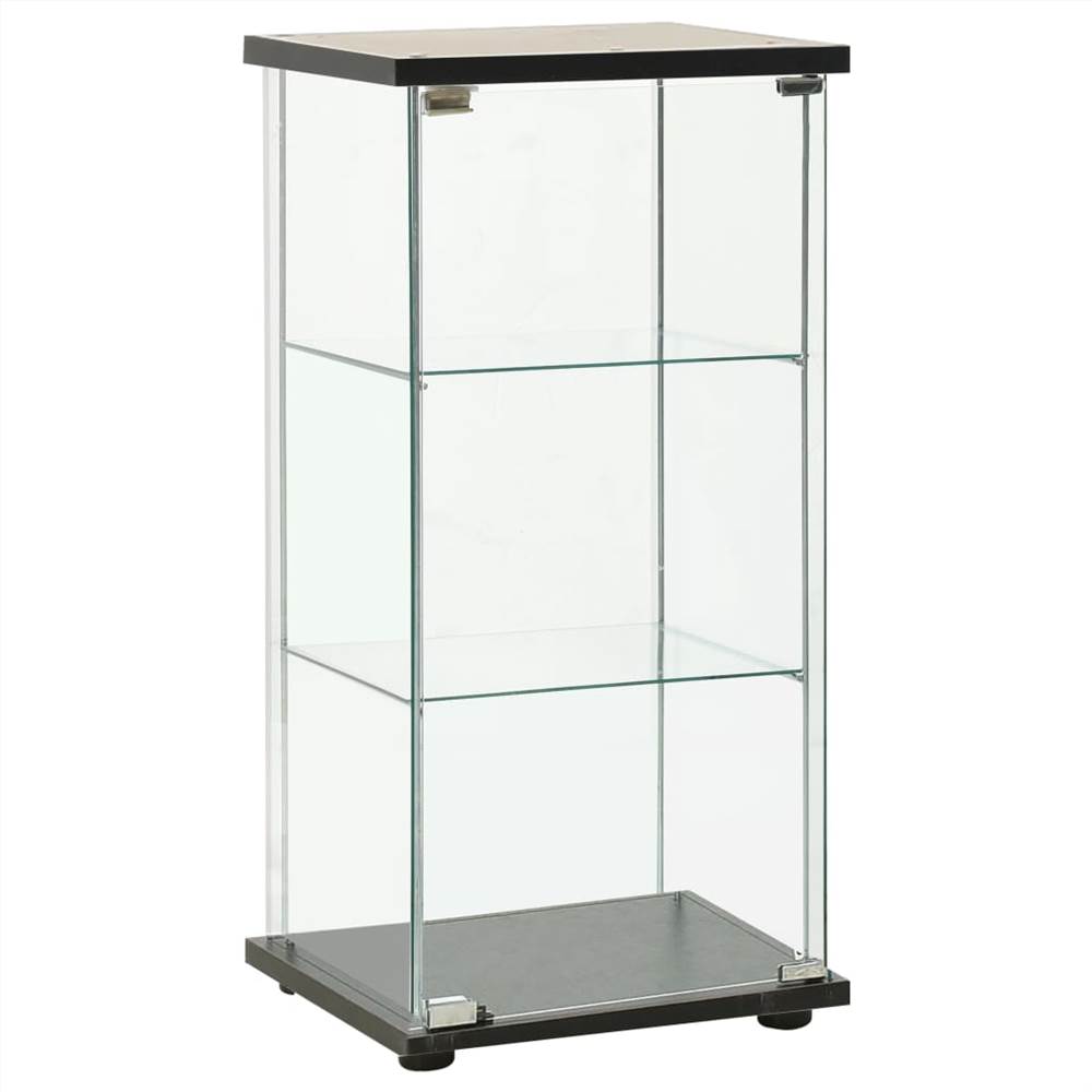 

Storage Cabinet Tempered Glass Black